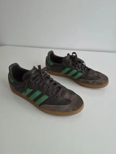 Tênis Adidas Samba OG Couro - Cinza/Verde - Tam. 41 - Ótimo Estado
