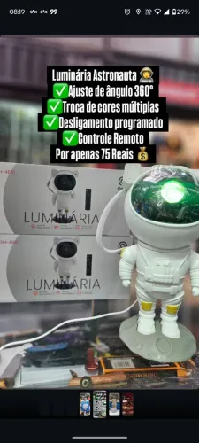 Luminária astronauta