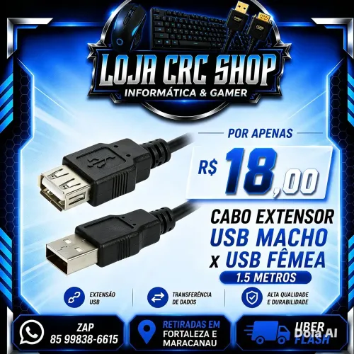 Cabo Extensor 1.5 Metros Macho x Fêmea