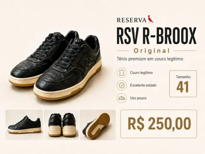 Tênis Reserva RSV R-Broox Original Couro Legítimo Tam. 41 - Excelente Estado