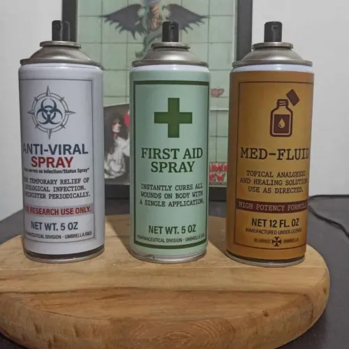 Kit Réplicas Resident Evil - First Aid Spray + Med-Fluid + Anti-Viral