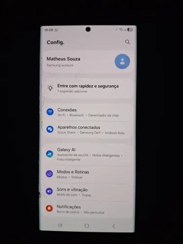 Samsung s22 ultra 256gb trincado