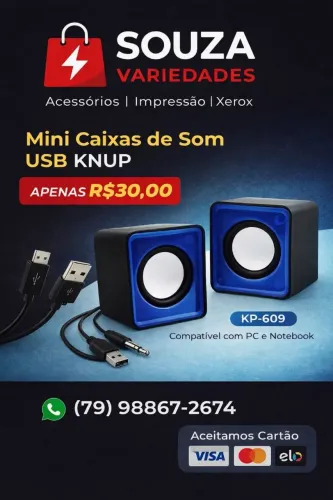 Caixinha de som para Notebook e PC