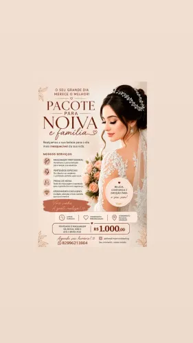 Pacote de penteado e Maquiagem para Noiva e família