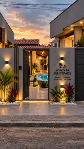 Casa com piscina completamente mobiliada