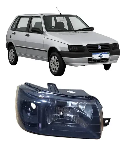 Farol Direito Fiat Uno Fiorino Mascara Negra 2004 Até 2013 Direito/passageiro