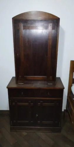 Estante / escrivaninha que abre de madeira antiga retro vintage