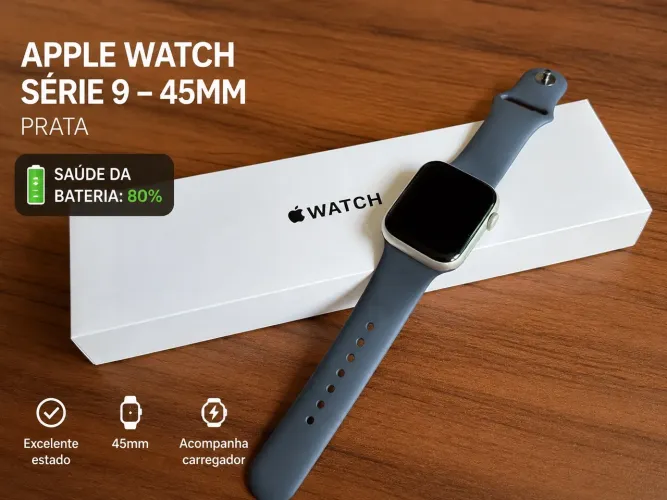 Apple Watch Série 9 - 45mm prata