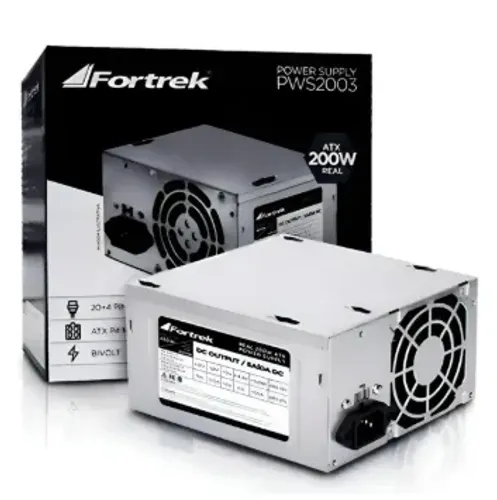 Fonte Atx 200w Reais 20+4p Pws-2003 Fortrek Bivolt