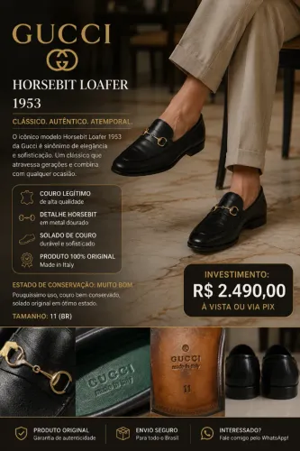 Sapato Social Masculino Gucci Couro Italiano Tam 43