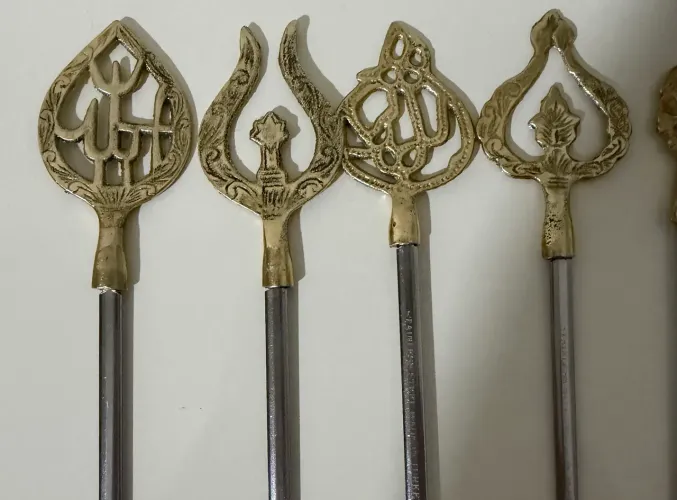 Kit 13 Espetos Vintage Turcos Shish Kebab Inox E Latão 30cm Raros