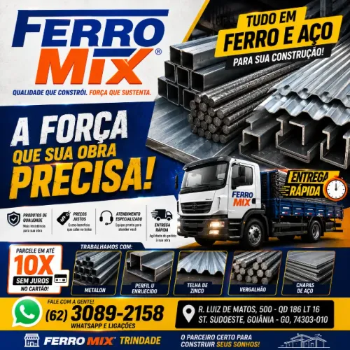 Metalon, Vergalhão, Chapas e Telhas de Zinco | Ferro Mix - Parcelamento e Entrega rápida