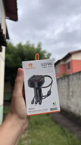 Carregador Veicular Turbo 20W + Transmissor Bluetooth H'Maston (3 em 1)