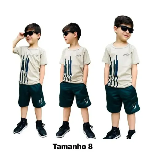 Conjunto Infantil Masculino Verão Tam 8 Bermuda + Blusa Novo