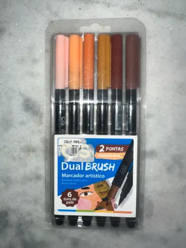 Marcadores CIS Dual Brush 6 cores Tons de Pele