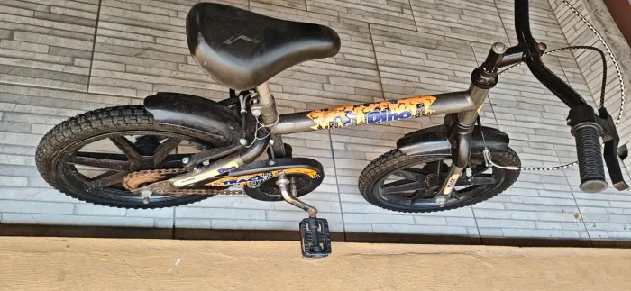 Bicicleta Infantil Aro 16 Dino Rodinha Tk3 Grafite Laranja