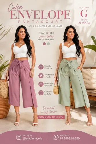Calça Pantacourt Envelope