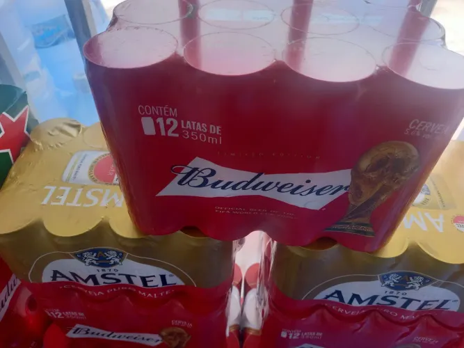 Budweiser 350ml lata caixinha com 12 unidades narural