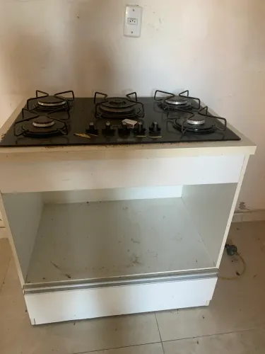 Fogão cooktop com armário 