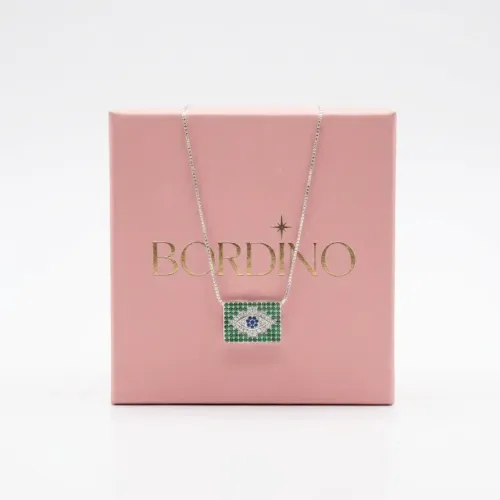 Colar Brasil Glamour Prateado com Micro Zircônias - Essência do Brasil
