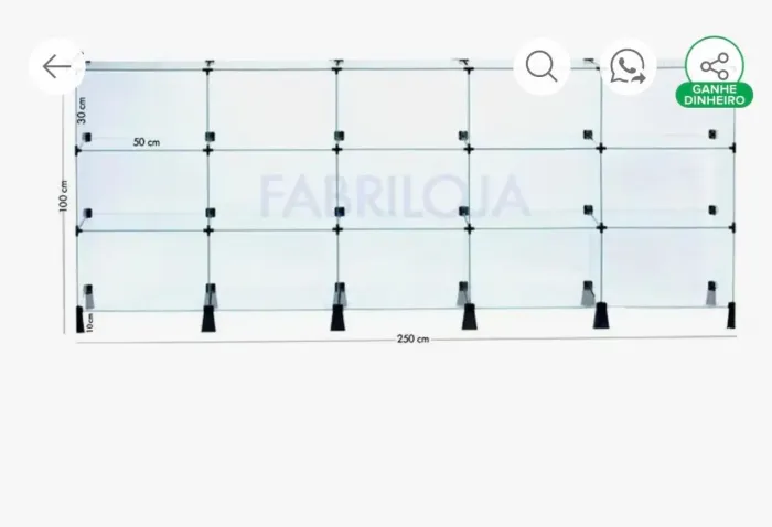 Balcão de vidro NOVO na caixa