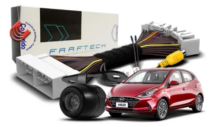Interface para câmera de ré Faaftech + Câmera de ré para HB20 2021 a 2025