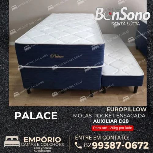 Cama com auxiliar molas pocket conjunto base e colchão Bonsono