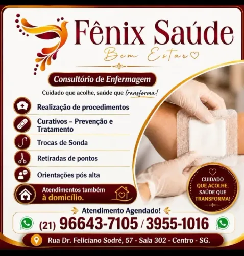 Consultório de Enfermagem - (Atendimentos também à domicílio)