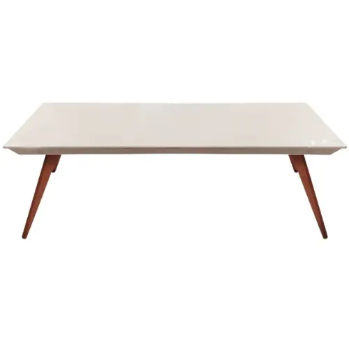 Mesa de jantar Breton C 240cm x L 110cm vidro branco leitoso