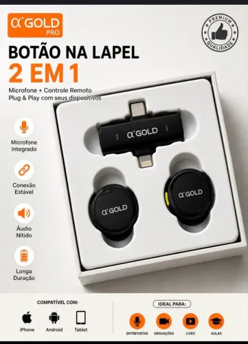 Microfone Lapela GOLD produto novo e lacrado