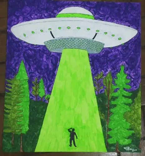 Pintura Disco Voador UFO OVNI