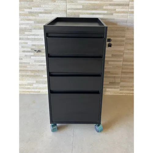 Carrinho auxiliar MDF preto