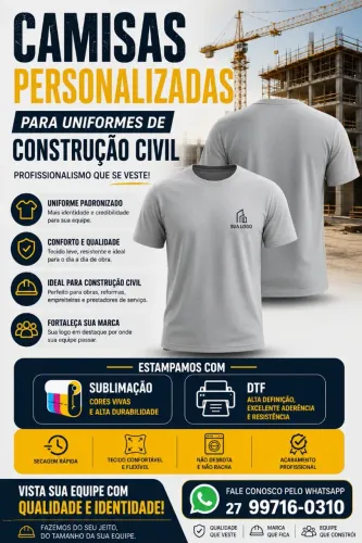 Camisas personalizadas para uniformes de construção civil 