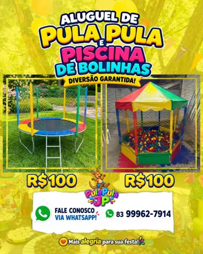 Piscina de bolinhas e pula pula