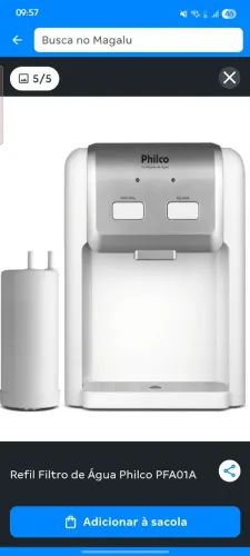 Refil de filtro agua philco