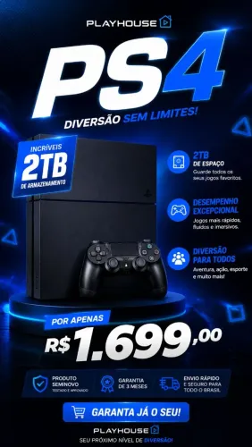 PS4 com 2 TB + garantia