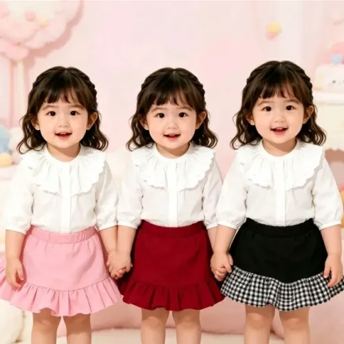 KIT 2 PEÇAS SAIA BABADO INFANTIL