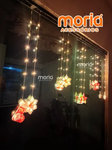 Pisca pisca Cascata de LED Branco Quente 3 Metros, 8 Funções, Tomada Macho Fêmea