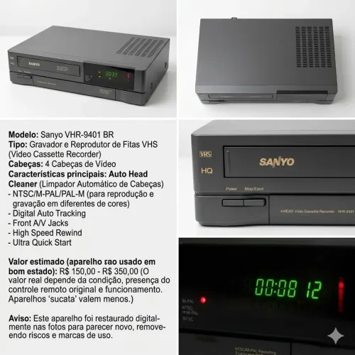 Vídeo cassete Sanyo VHR 9401BR