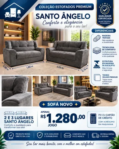 SOFÁS de 2 e 3 lugares novos