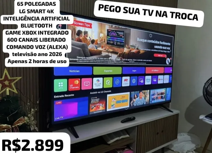 Pego sua televisão na troca 65 POLEGADA LG 4K COMANDO VOZ (ALEXA) X BOX INTEGRADO 65QNED