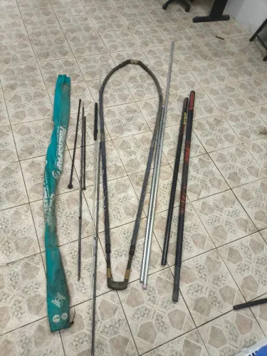 Peças para Windsurf Antigo - Mastro Fiberspar, Retranca e Acessórios