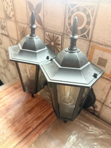 2 unidades com Lâmpadas de Arandela de Parede Externa IP43 Nice Biancoluce Preta Bivolt