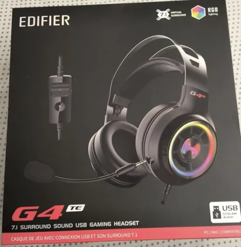 Headset Gamer Edifier G4 TE 7.1/ PC, XBOX e PS5 entrada USB e tem RGB LACRADO
