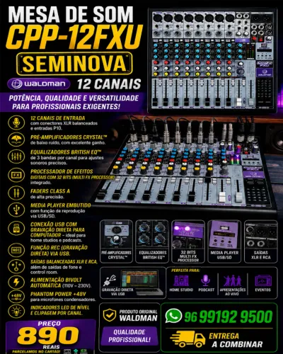 Mesa de Som Waldman Cpp12fxu