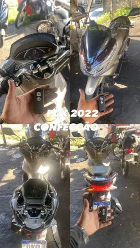 Chave de presença motos Honda e Yamaha, incluindo modelos como NMAX, XMAX, PCX, ADV e SH.
