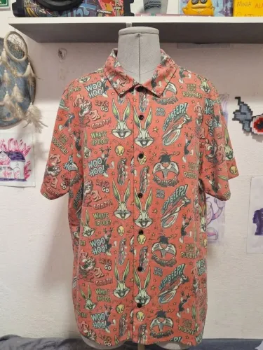 Camiseta de botão unissex