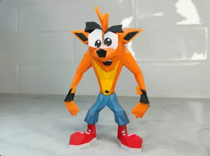 Miniatura Crash Bandicoot Colorida em Impressão 3D - 12 cm