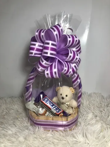 Mini Cesta com Mini Pelúcia - Fazemos Entregas