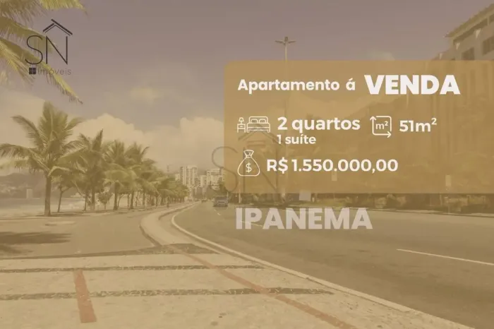 Apartamento com 2 dormitórios à venda, 51 m² por R$ 1.550.000,00 - Ipanema - Rio de Janeir